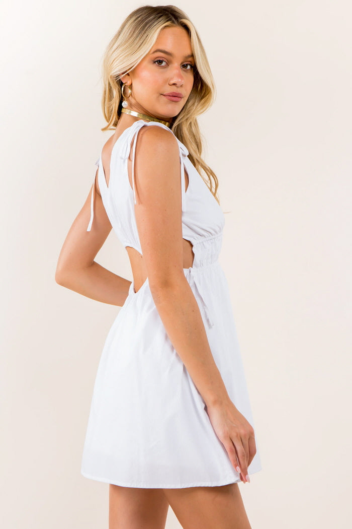 Poplin Side Cut Out Dress