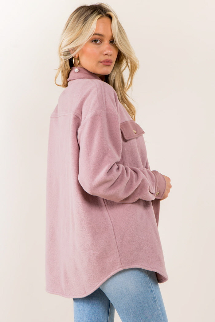 Contrast Knit Detailed Soft Shacket