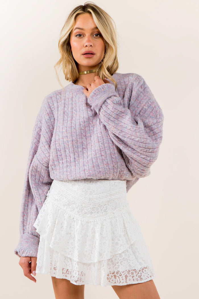 Ruffle Lace Mini Skirt