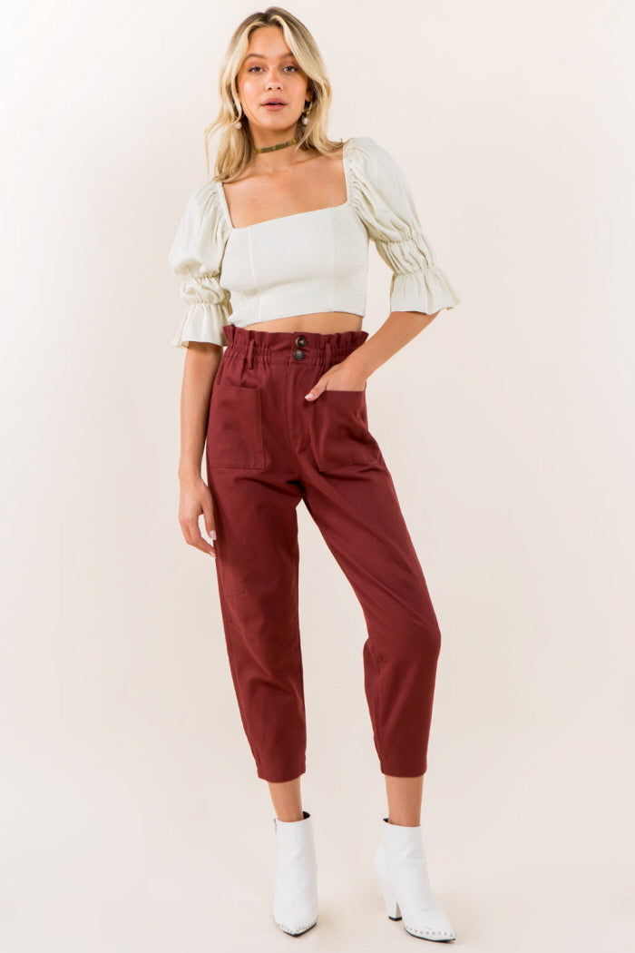 Smocking Bodice Ruffle Sleeves Blouse