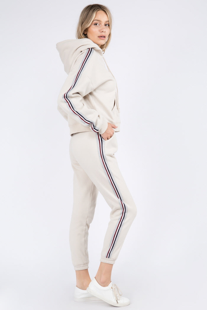 Cozy Inner Fleece Trim Detail Hoodie