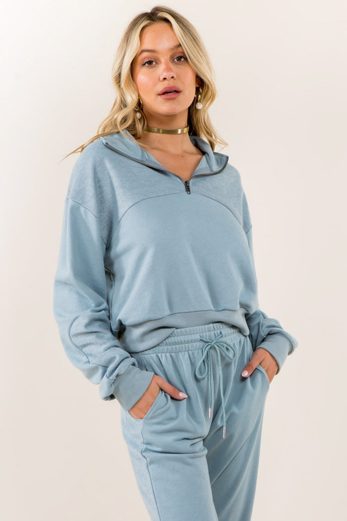 Cotton Soft Zip Up Sweatshirt
