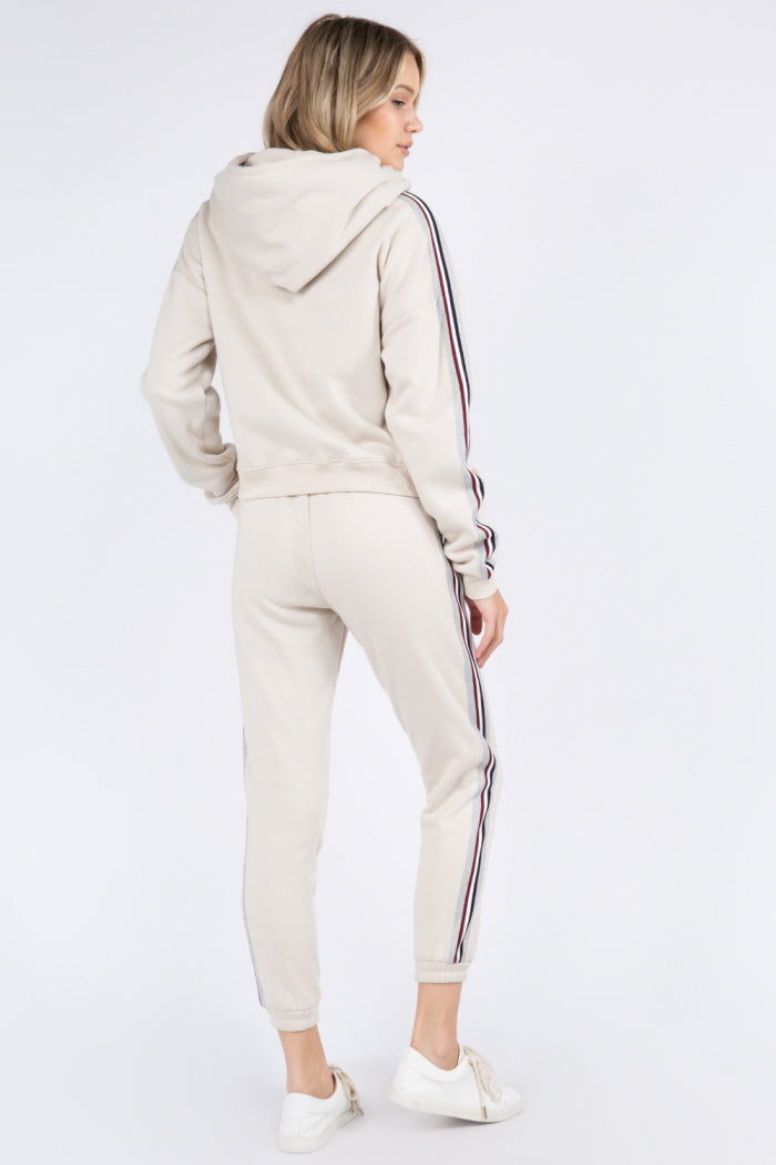 Cozy Inner Fleece Trim Detail Hoodie