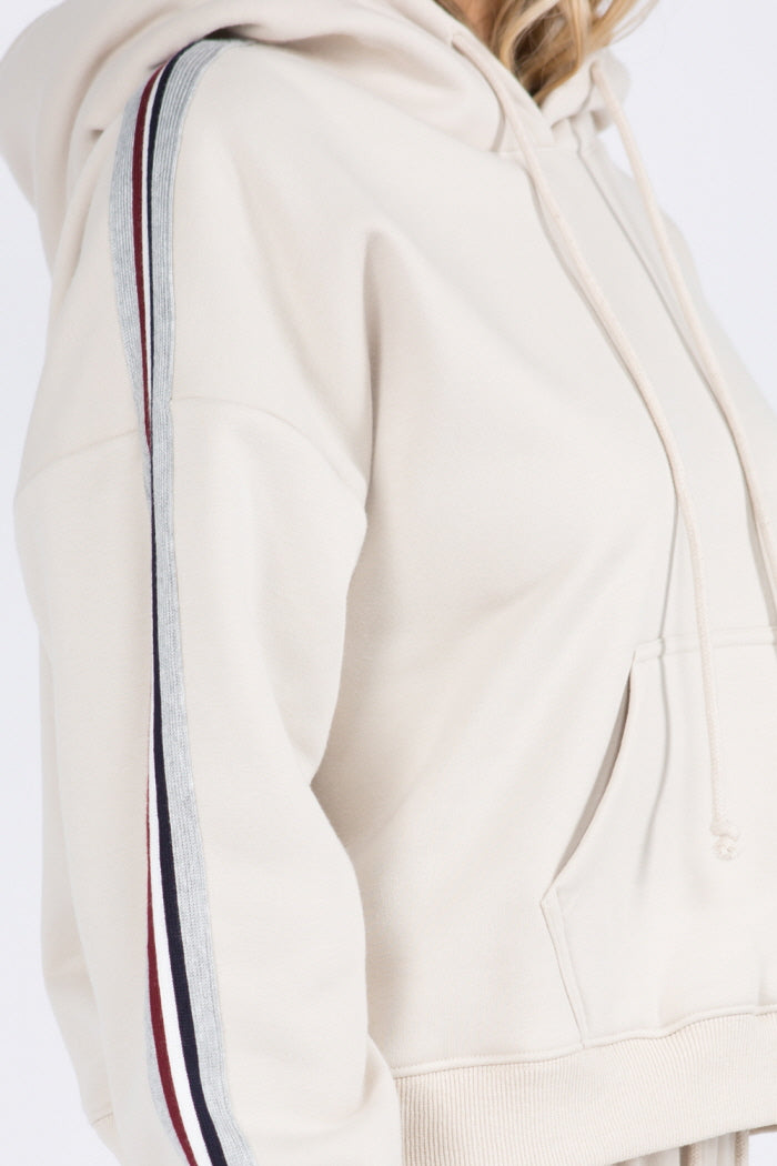 Cozy Inner Fleece Trim Detail Hoodie