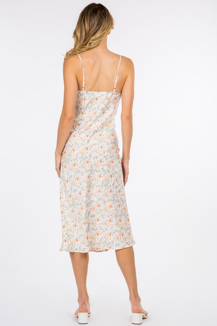 Ditsy Floral Satin Midi Dress