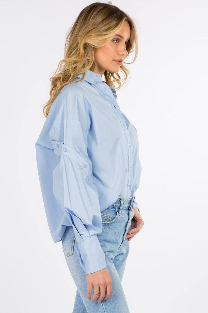 Button Detailed Sleeves Shirt