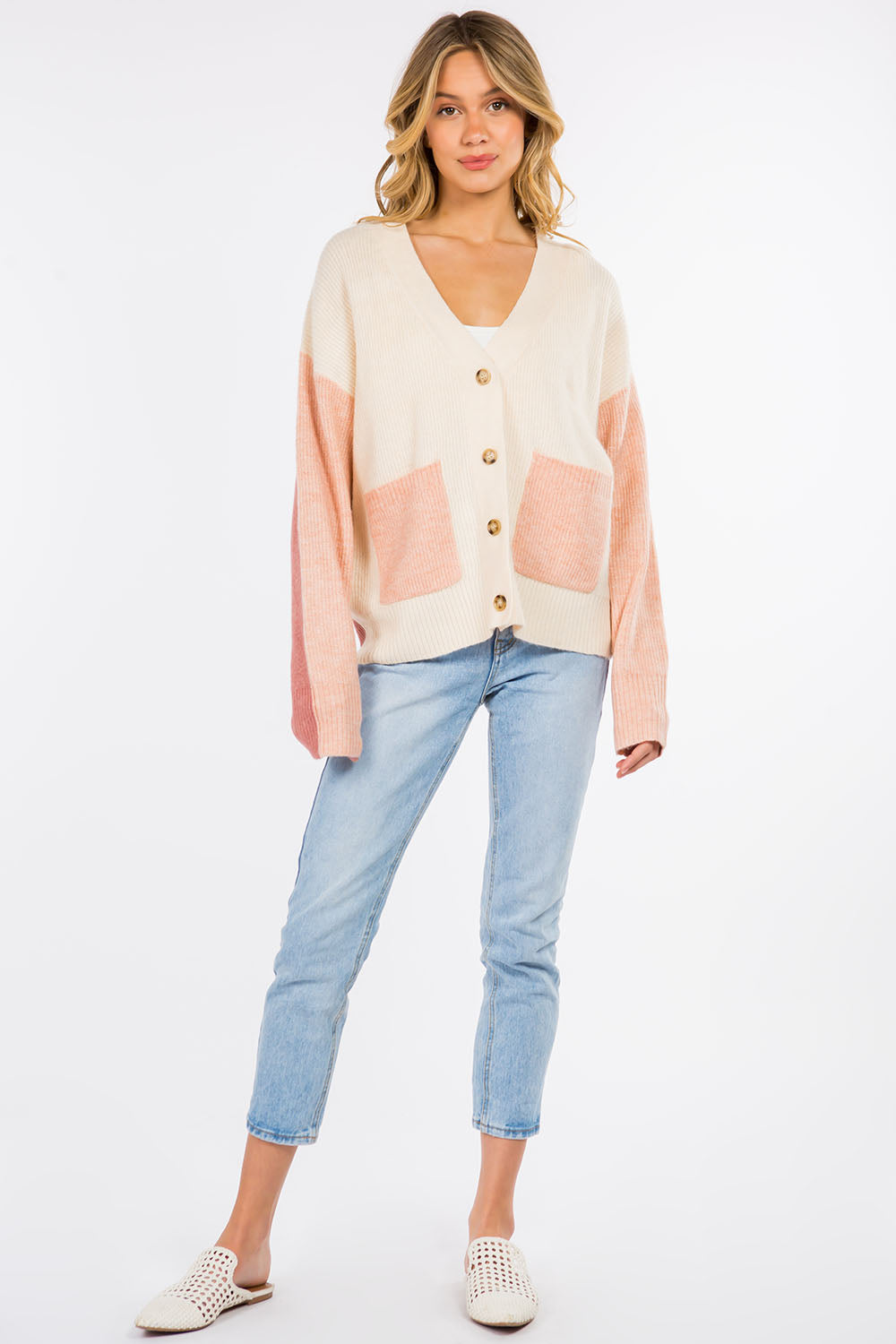 Color Block Knitted Cardigan