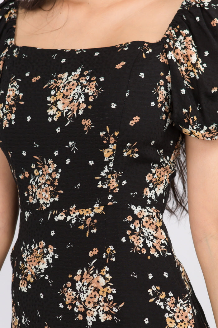 Puff Sleeves Floral Dress - Whiteroom+Cactus