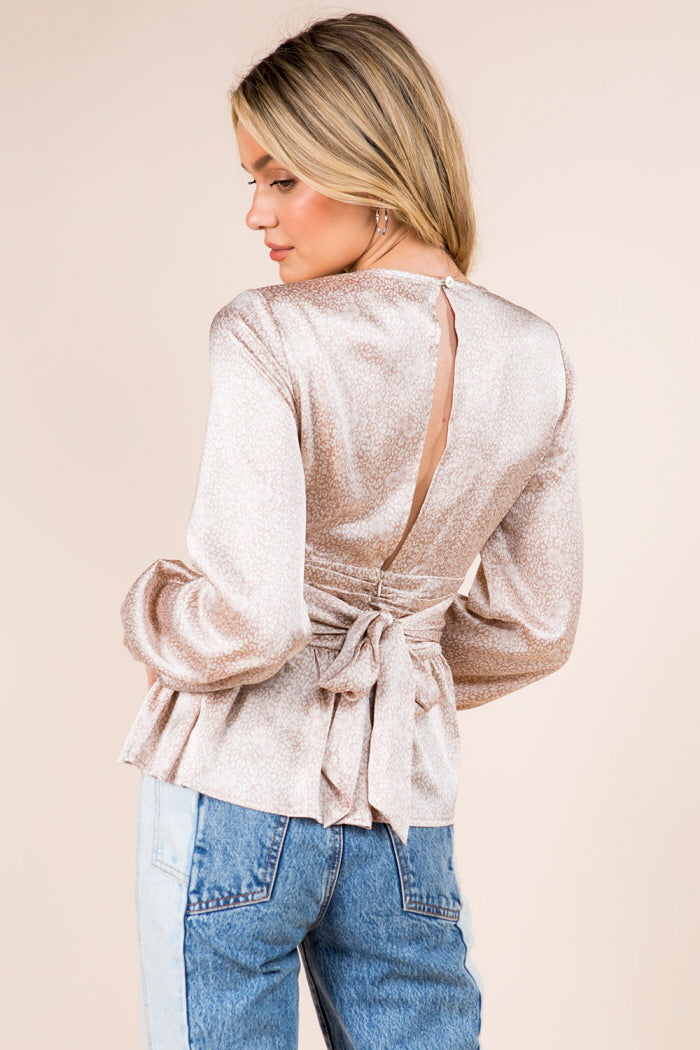 Satin Tie Back Blouse