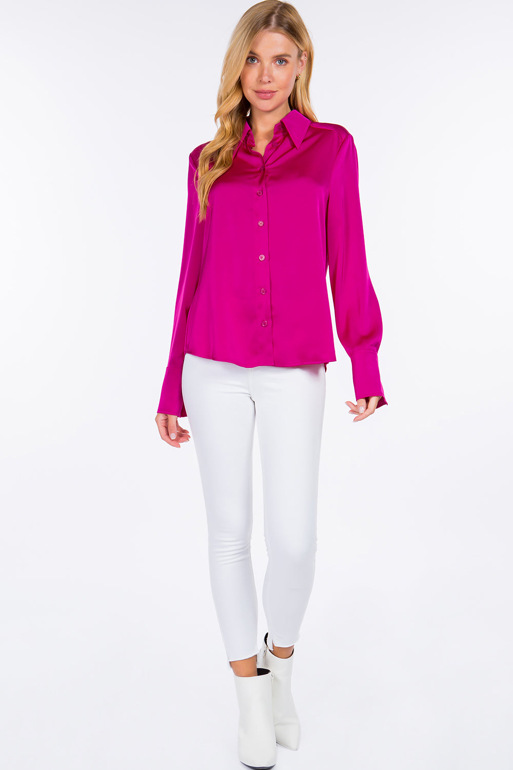 Satin Button Down Shirt