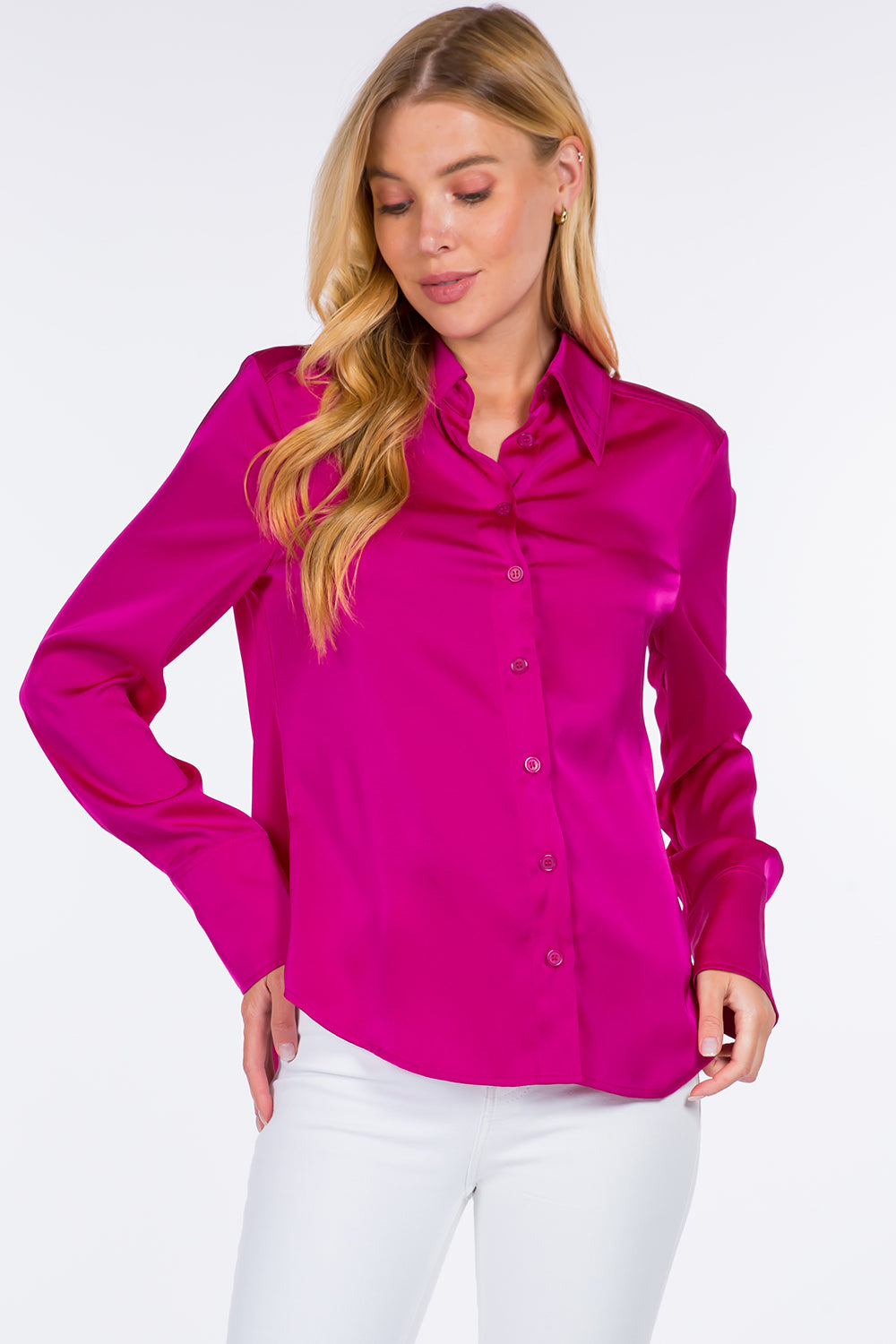 Satin Button Down Shirt