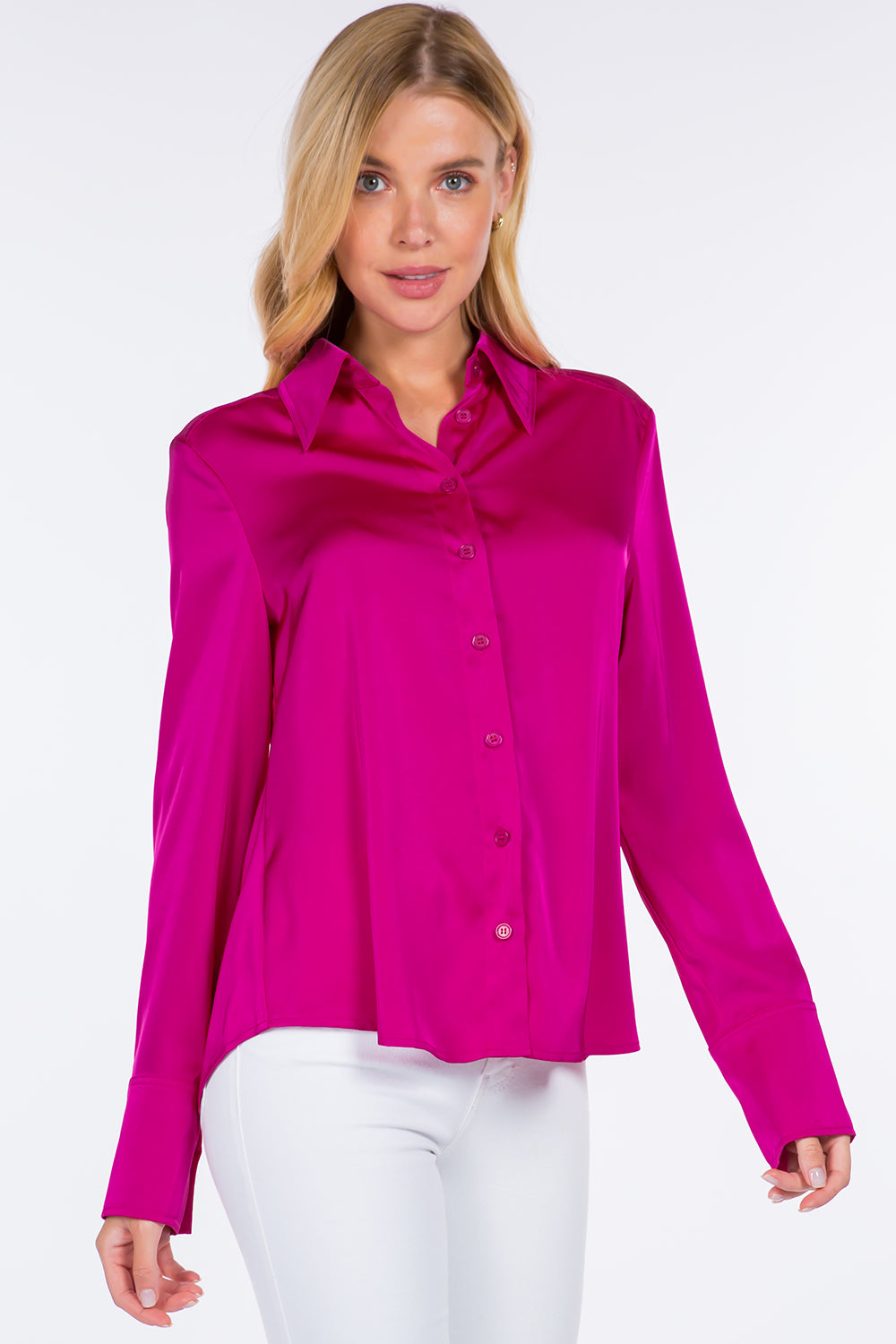 Satin Button Down Shirt
