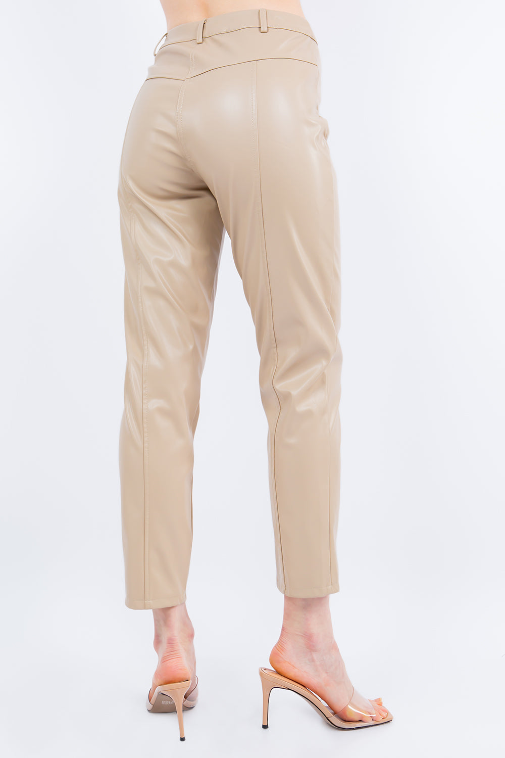 PU Leather Cropped Pants