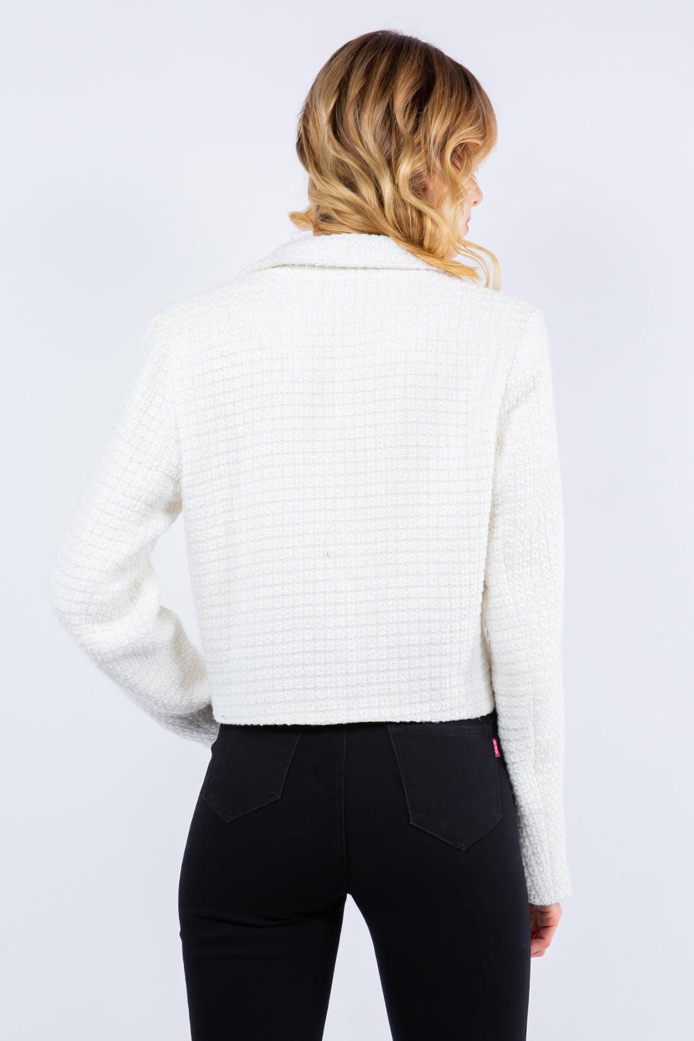 Ivory Tweed Blazer Jacket