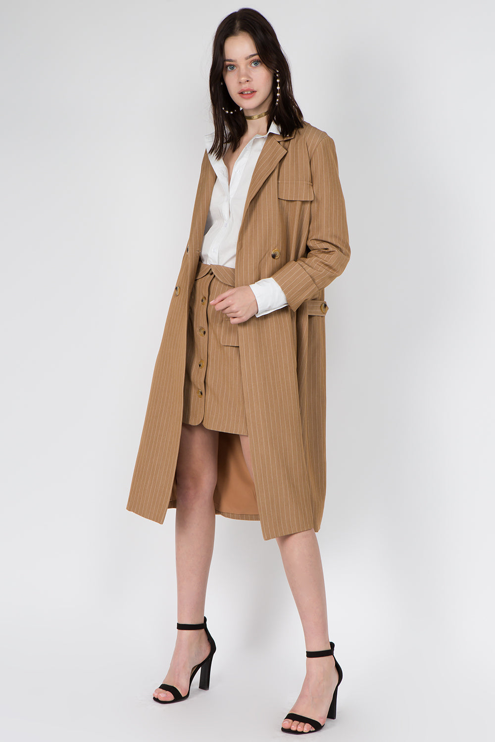 Pinstripe Multi Wear Trench Coat - Whiteroom+Cactus
