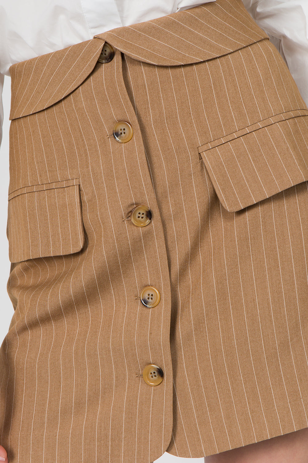 Pinstripe Button Skirt - Whiteroom+Cactus