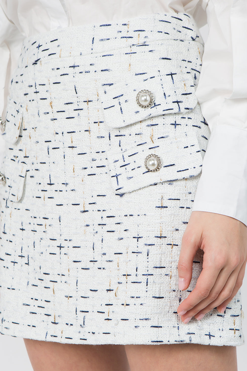Tweed Pearl Button Skirt - Whiteroom+Cactus