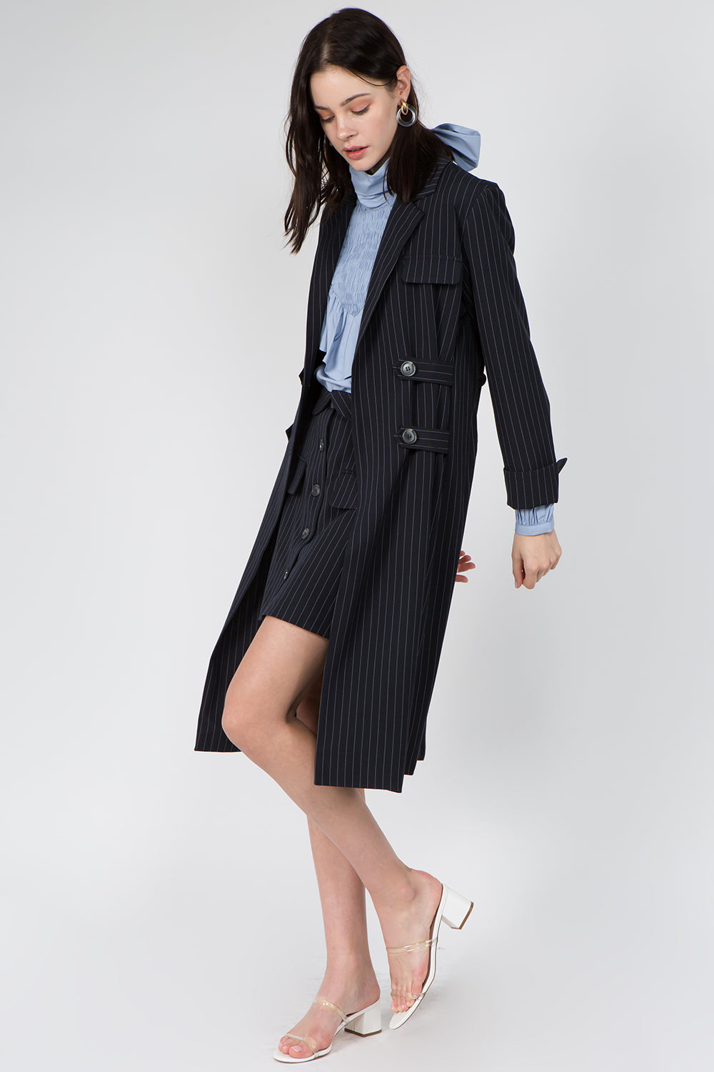 Pinstripe Multi Wear Trench Coat - Whiteroom+Cactus