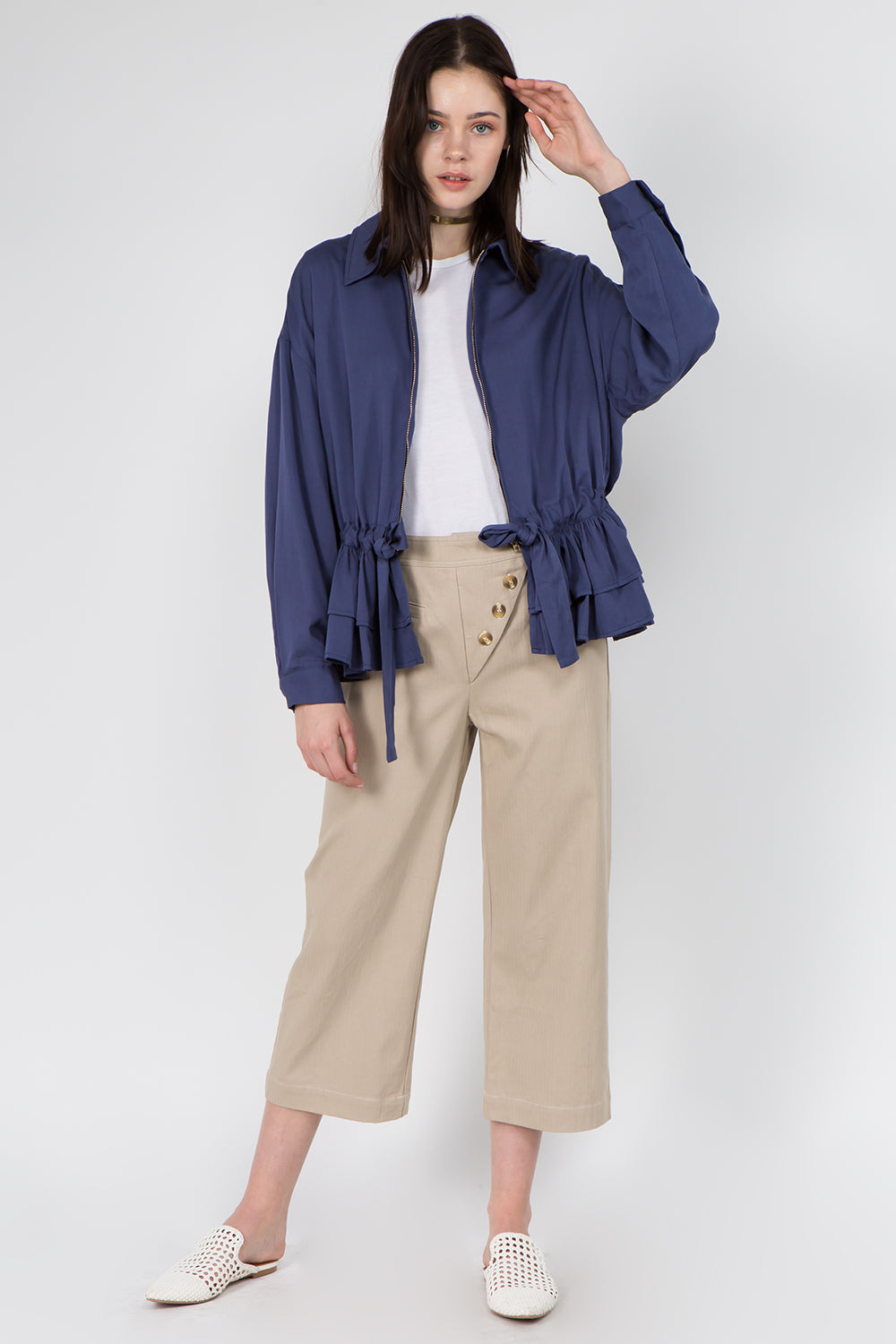Waist Detailed Oversized Jacket - Whiteroom+Cactus