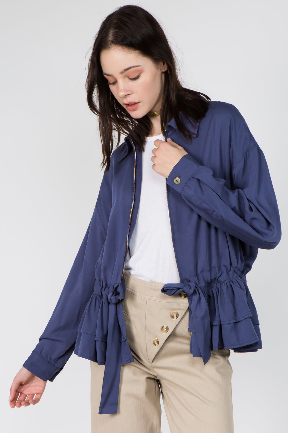 Waist Detailed Oversized Jacket - Whiteroom+Cactus