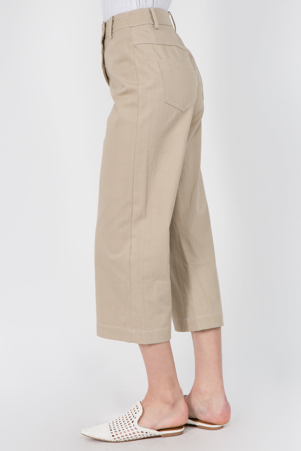 Asymmetrical Button Detail Pants - Whiteroom+Cactus