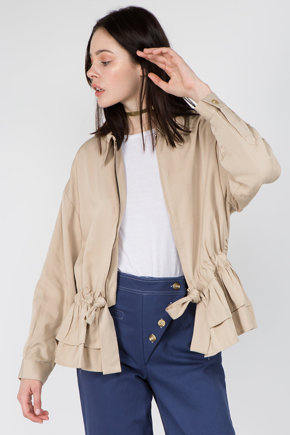 Waist Detailed Oversized Jacket - Whiteroom+Cactus