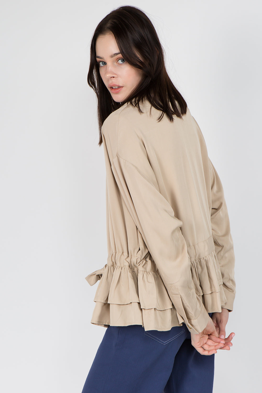 Waist Detailed Oversized Jacket - Whiteroom+Cactus