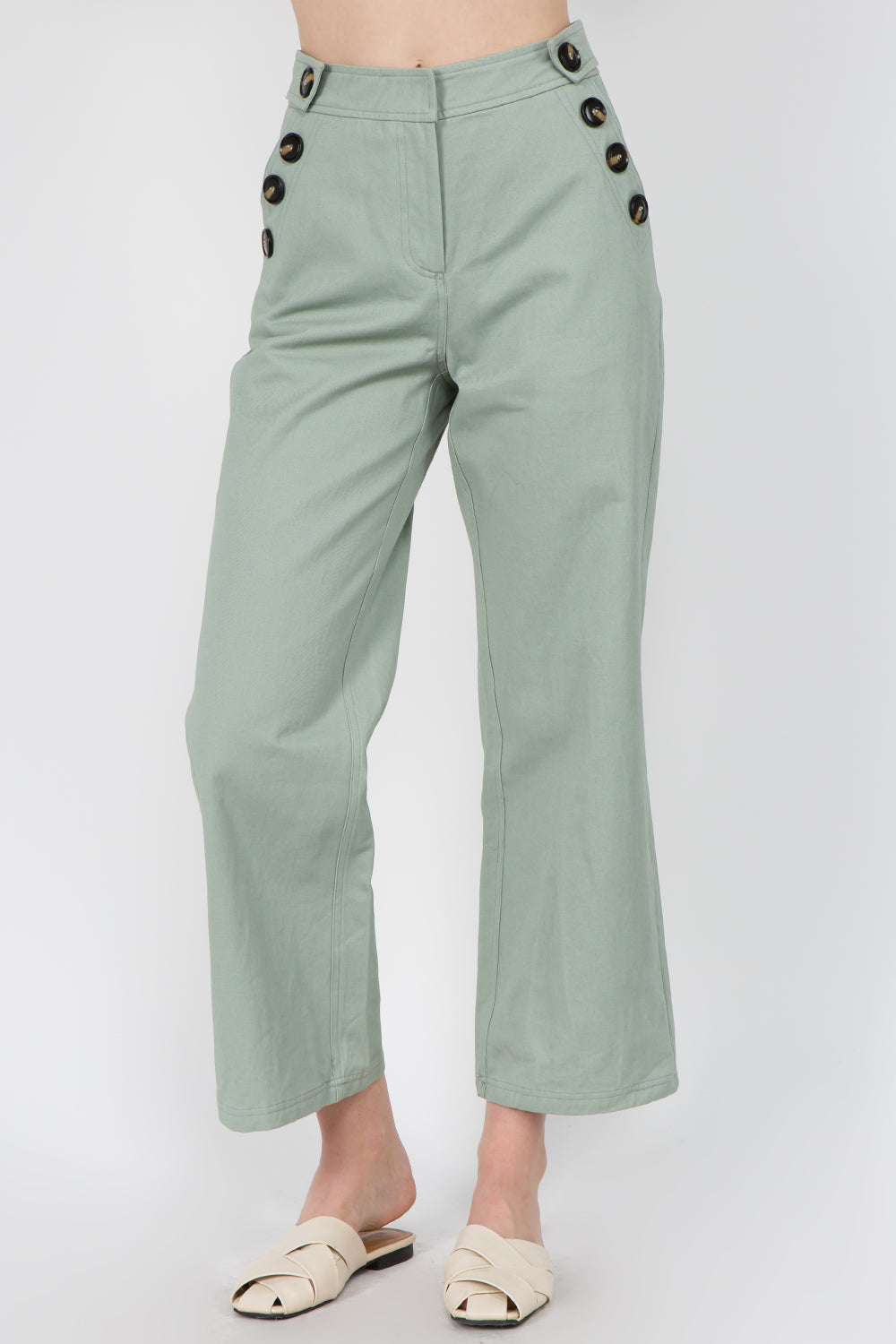 Button Detailed Culotte Pants - Whiteroom+Cactus