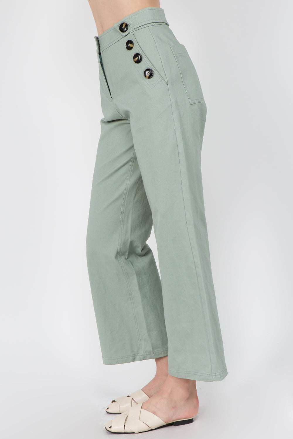 Button Detailed Culotte Pants - Whiteroom+Cactus