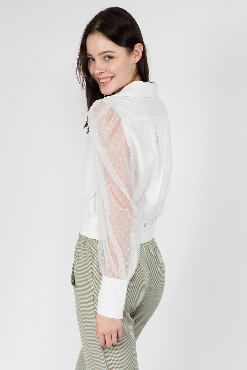 Mesh Sleeves Button Shirt - Whiteroom+Cactus