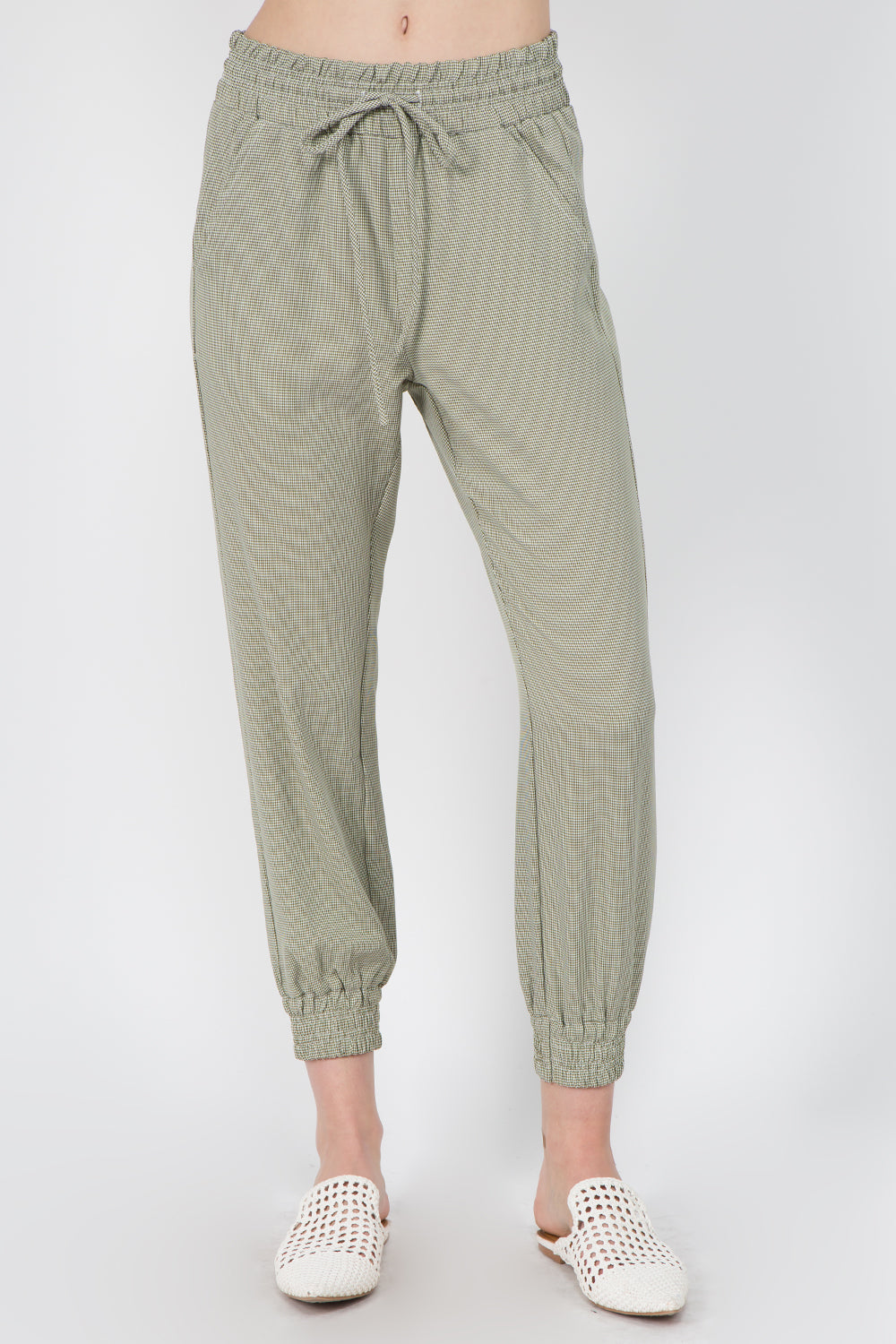 Gingham Jogger Pants - Whiteroom+Cactus