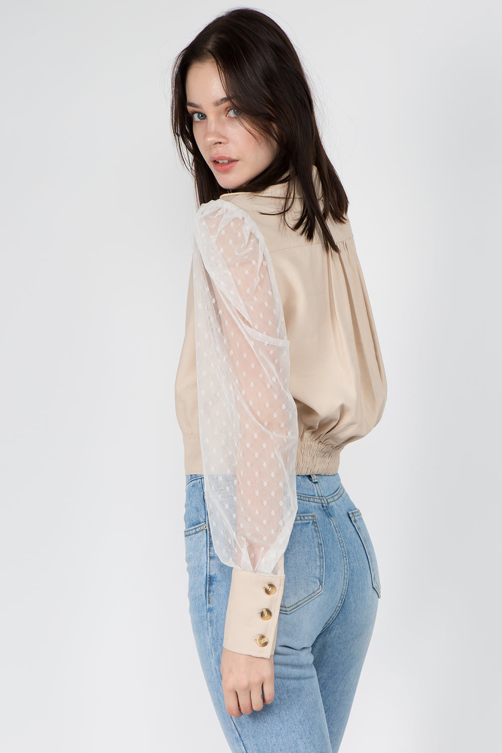 Mesh Sleeves Button Shirt - Whiteroom+Cactus