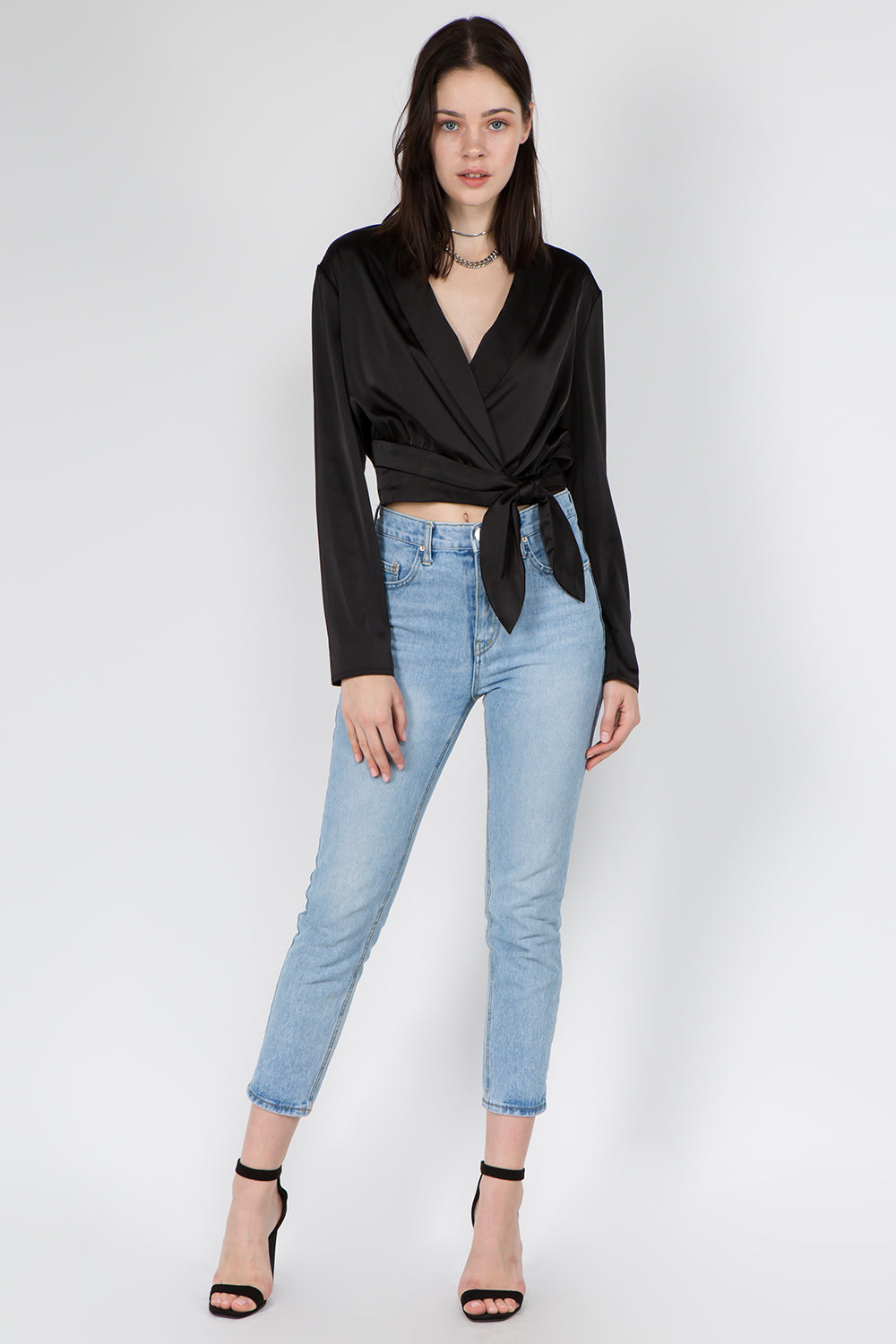 Satin Tie Waist Blouse - Whiteroom+Cactus