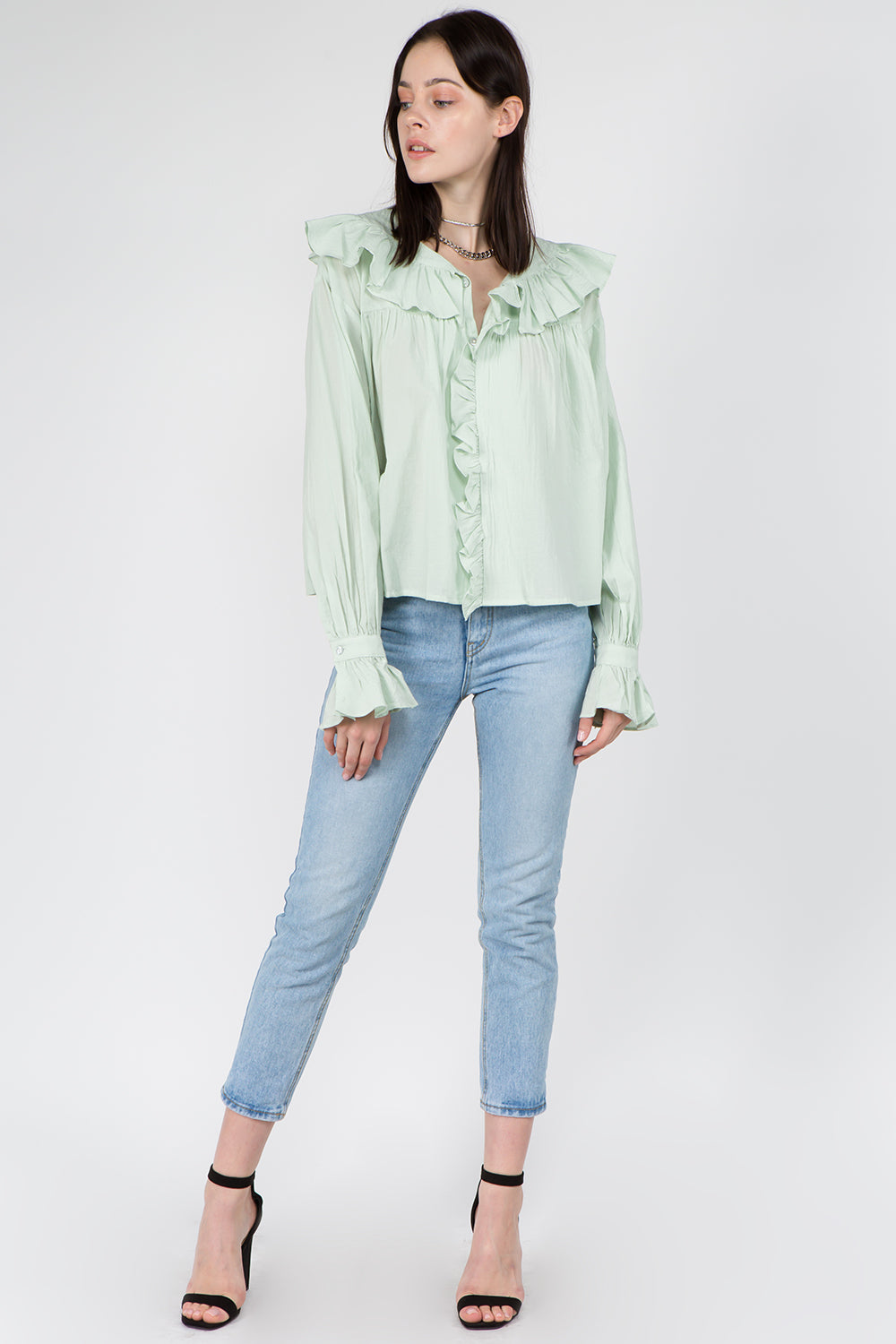Ruffled Light Weight Blouse - Whiteroom+Cactus