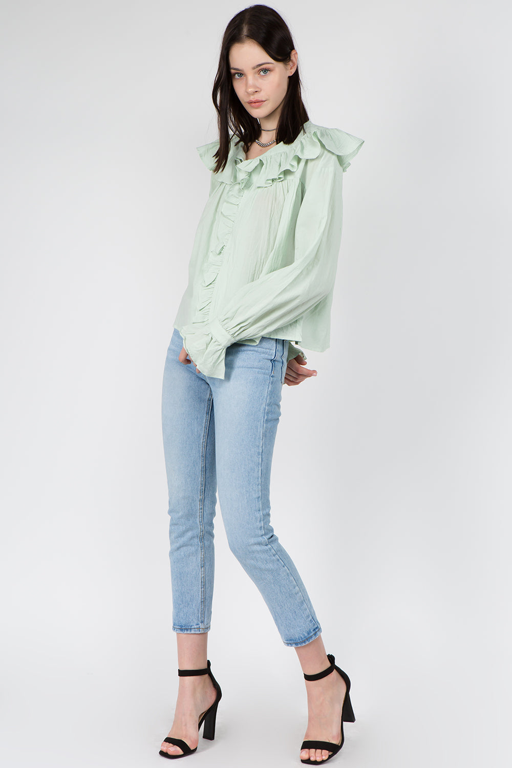 Ruffled Light Weight Blouse - Whiteroom+Cactus