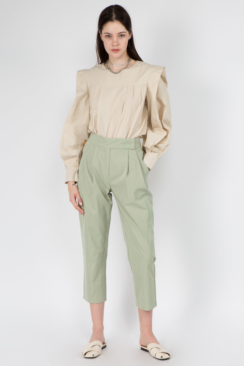Pleat Detailed Cropped Pants - Whiteroom+Cactus