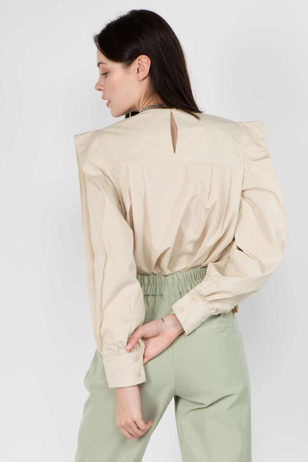 Pleat Detailed Sleeve Blouse - Whiteroom+Cactus