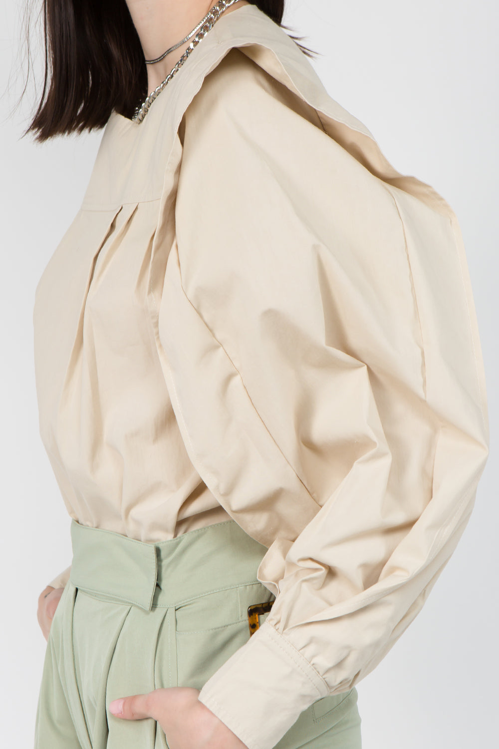 Pleat Detailed Sleeve Blouse - Whiteroom+Cactus