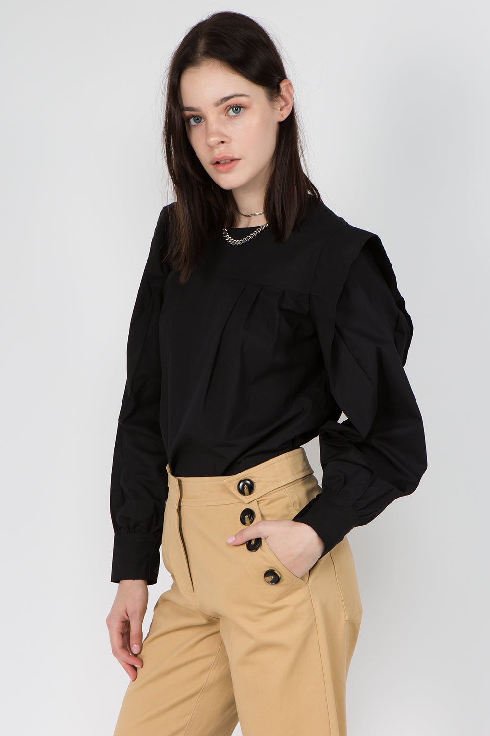 Pleat Detailed Sleeve Blouse - Whiteroom+Cactus