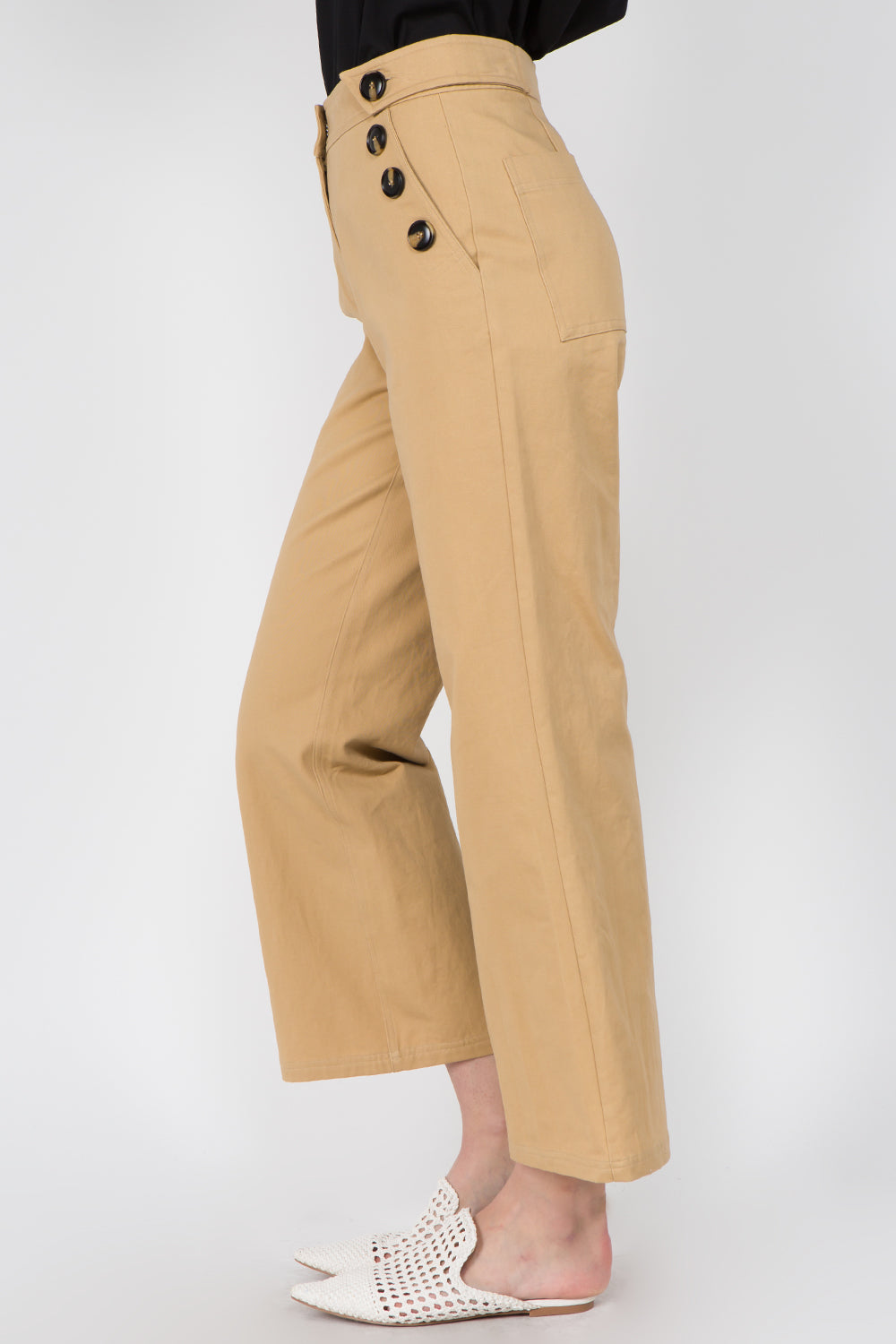 Button Detailed Culotte Pants - Whiteroom+Cactus