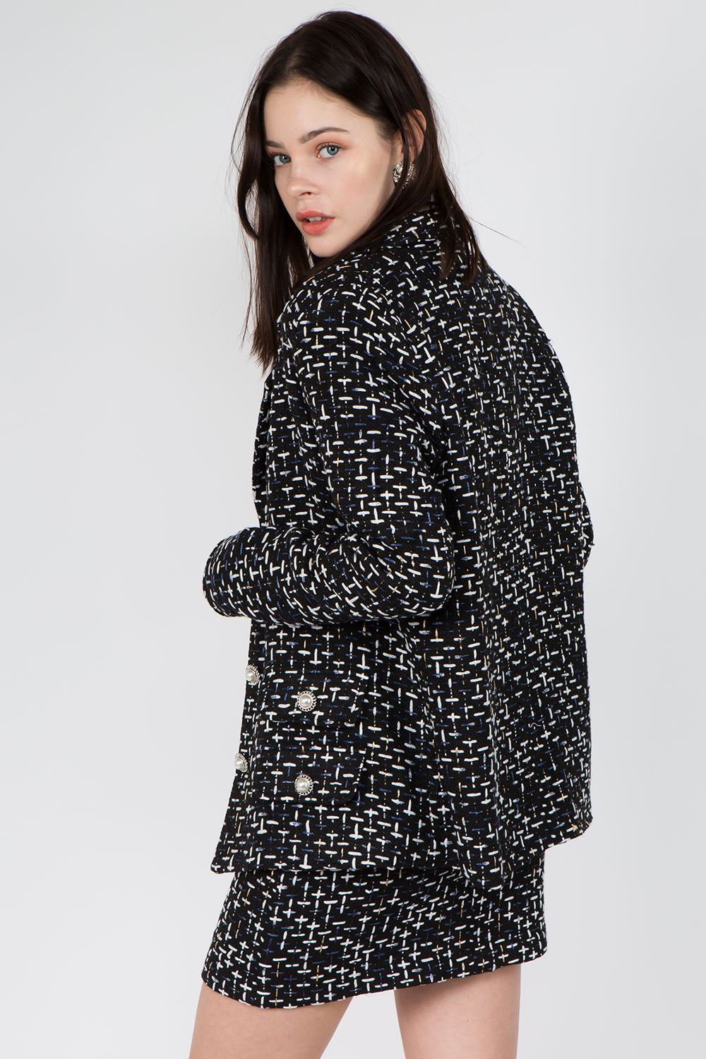 Tweed Pearl Button Blazer 2.0 - Whiteroom+Cactus