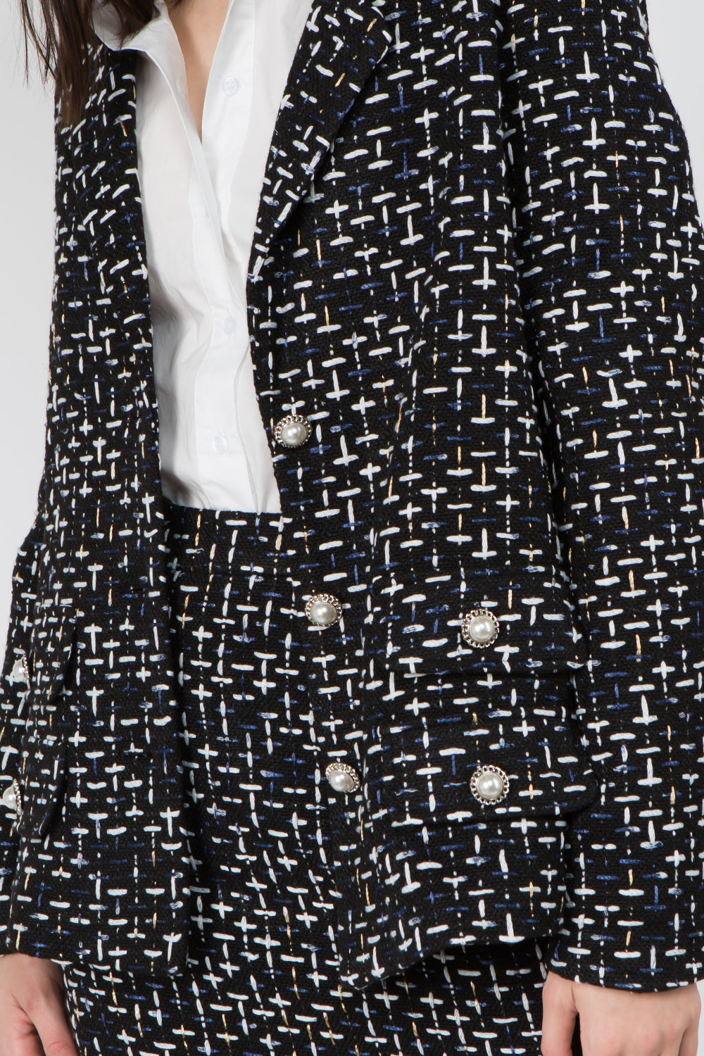 Tweed Pearl Button Blazer 2.0 - Whiteroom+Cactus