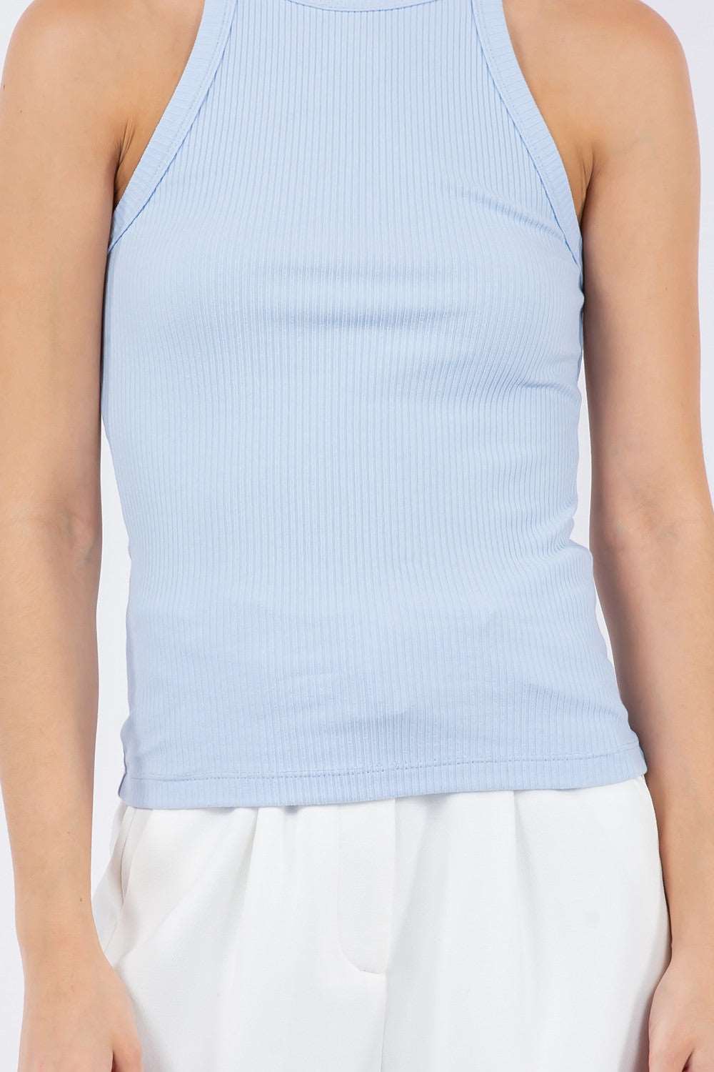 Domestic Knitted Tank Top Baby Blue