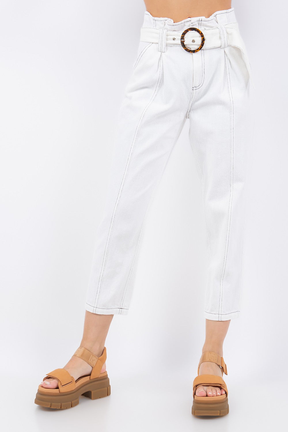Paperbag Waist Belted Pants