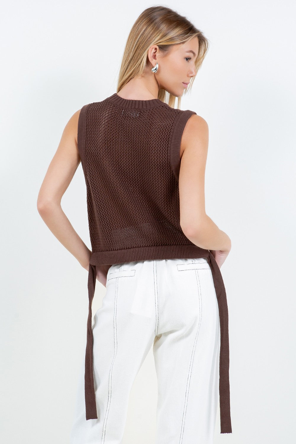 KNIT TOP WITH TIE DETAIL