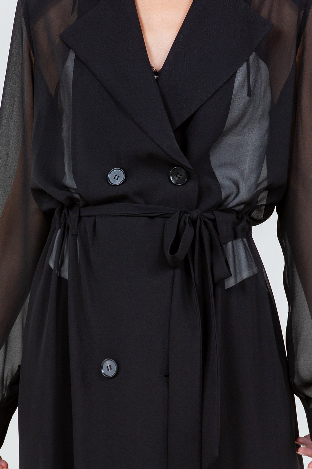 SHEER BELTED TRENCH COAT
