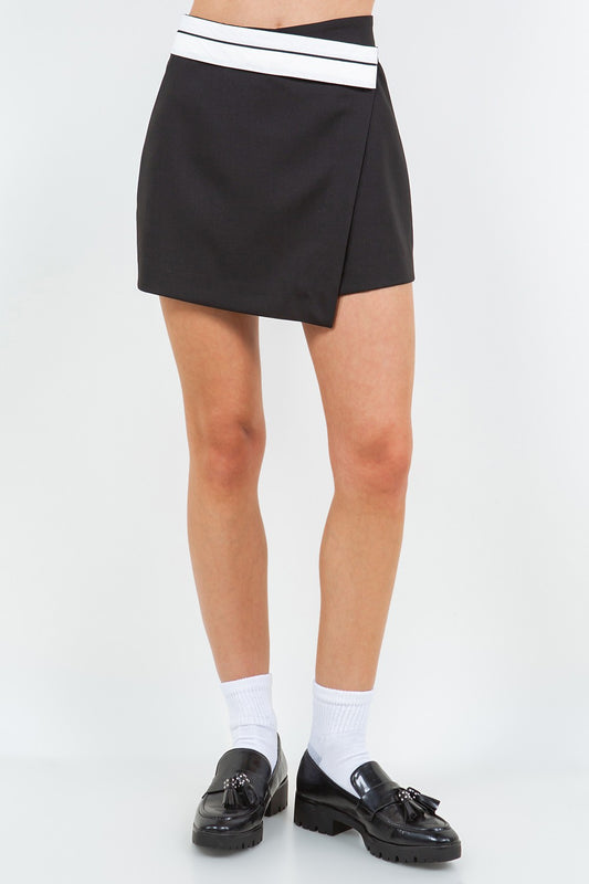 CONTRAST WAISTBAND SKORT