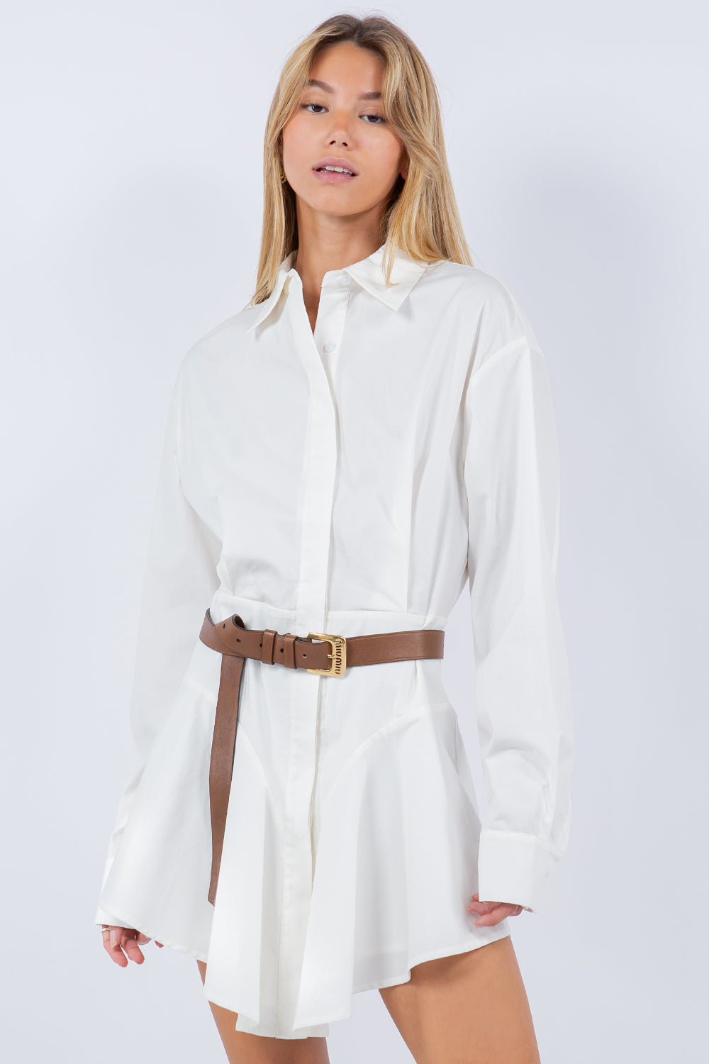 SHIRT DRESS - WHITE