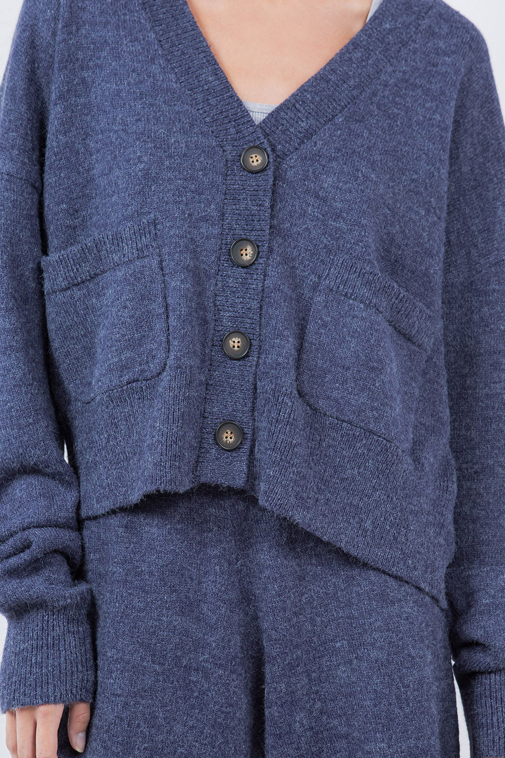 CARDIGAN SWEATER WITH POCKETS NAVY