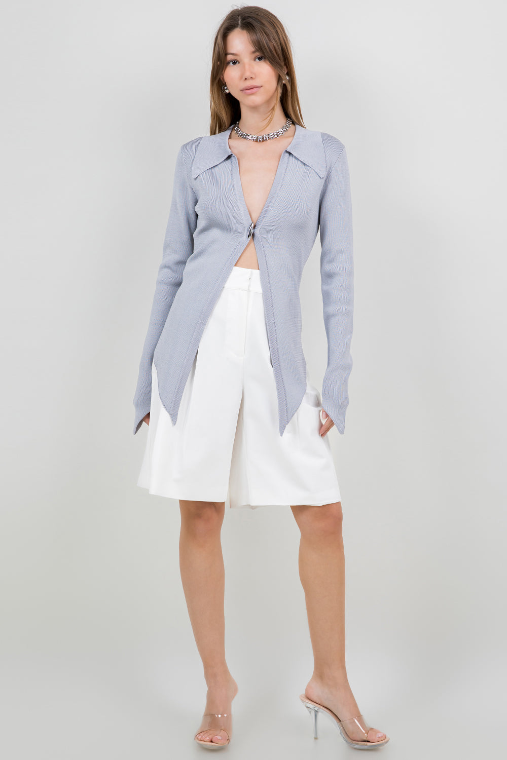 Pleated Bermuda Shorts with Belt Buckle Adjusters - Whiteroom+Cactus